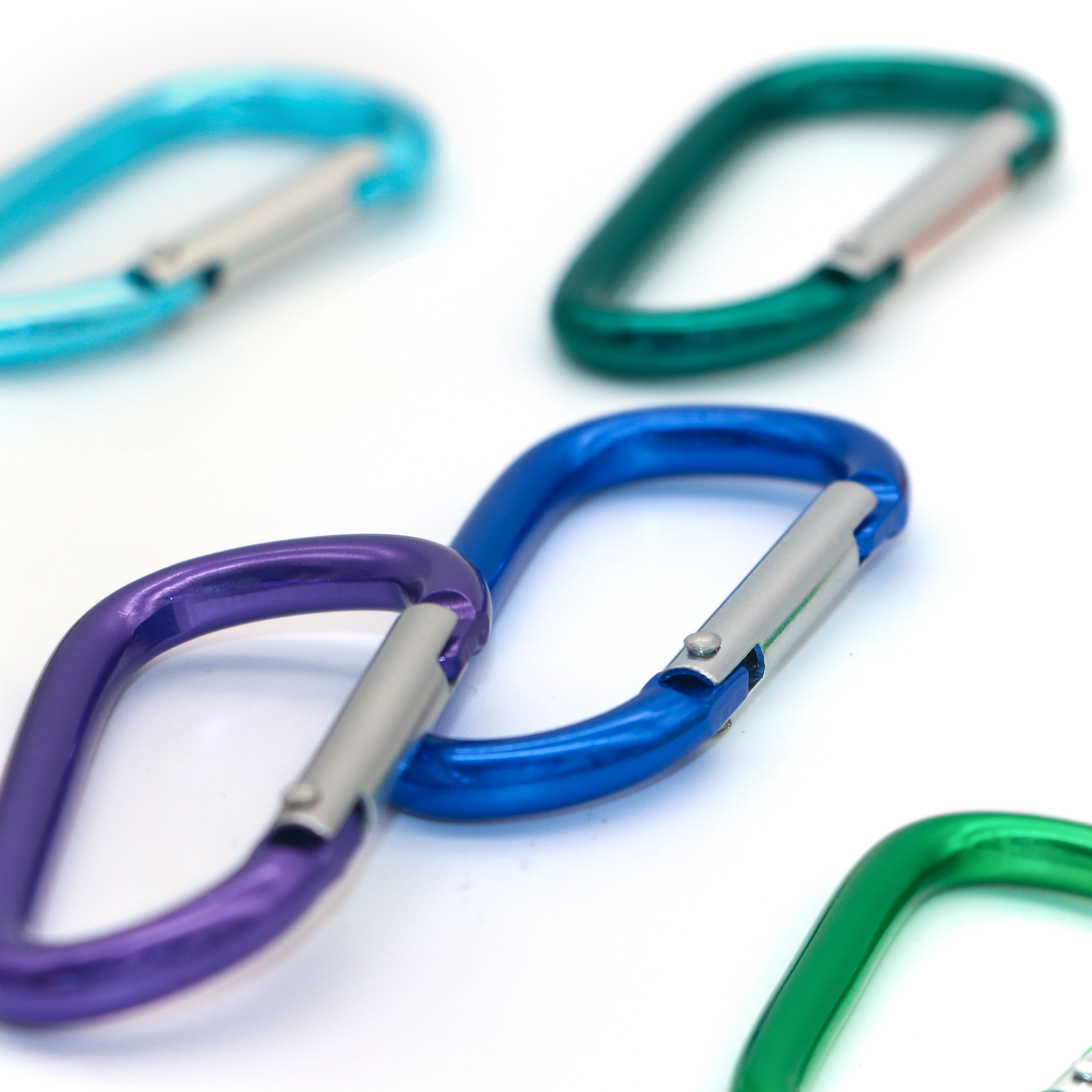 Duurzaam en verbeterd ontwerp - 3' aluminium D-ring karabijnhaakclipset voor buiten kamperen en gebruik met sleutelhangers