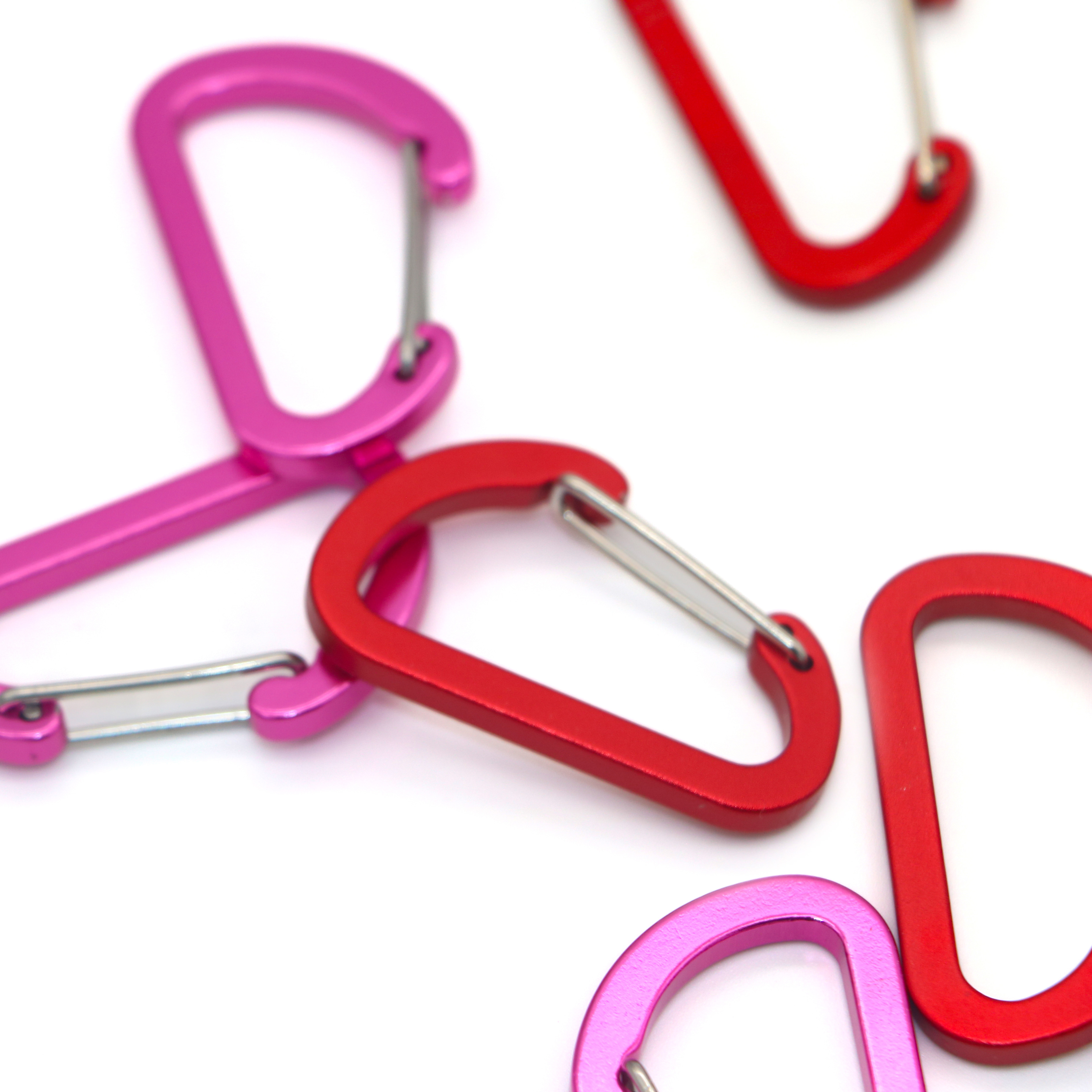 Multifunctionele karabijnhaakclips voor vissen, 10 stuks kleine karabijnhaakclips van 2,7 inch, mini-sleutelhanger aluminium karabijnhaakclip